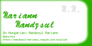 mariann mandzsul business card